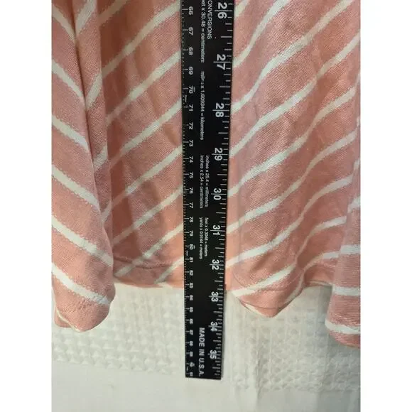 Rewind Dress Womens Size XS Pink White Stripe Mini Crew Neck Sleeveless Zip 7375 - Picture 2 of 7